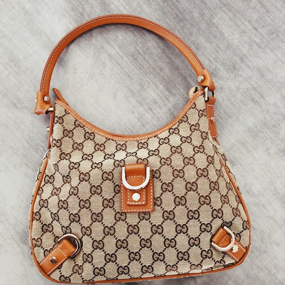 Vintage Gucci monogram + leather bag